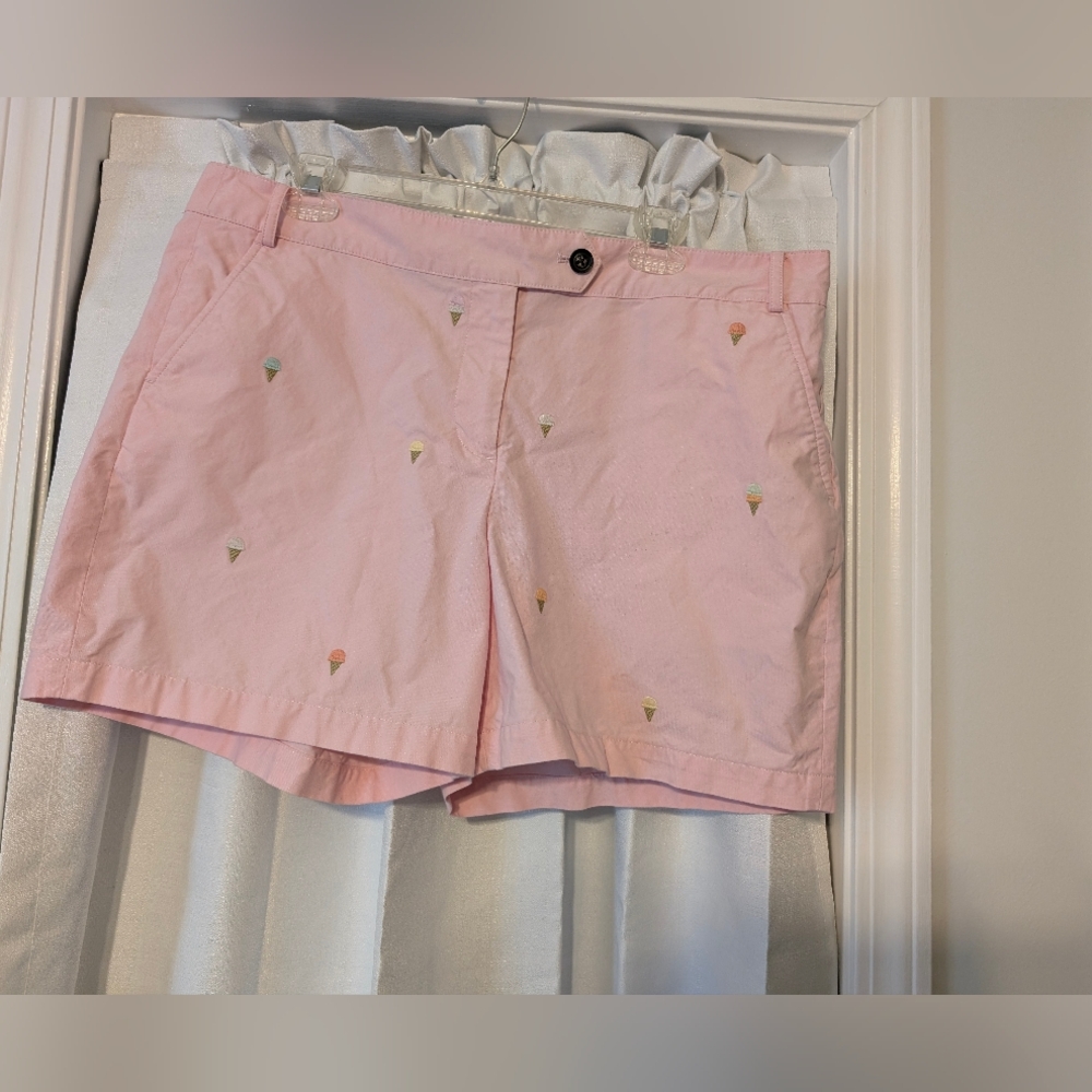 Brooks Brothers Pink Embroidered Ice Cream Motif Shorts